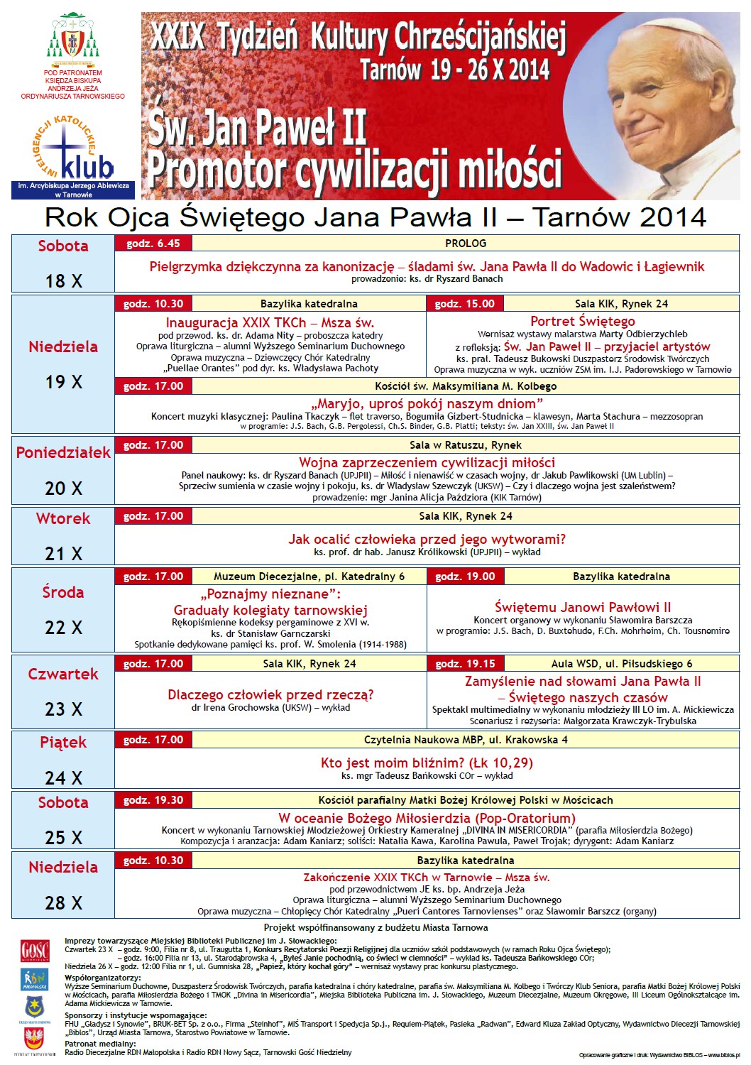 Tydzień Kultury Chrześcijańskiej, Tarnów 2014