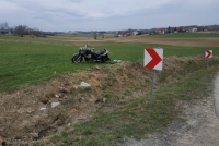 Wypadek motocyklisty w Kowalowej